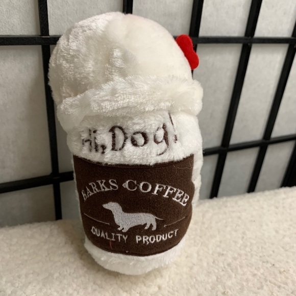 NEW Dog Puppy Squeaky Coffee Stuffed Toy - Picture 2 of 8